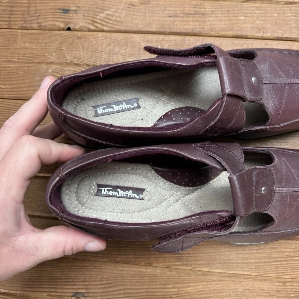 Thom McAn Shoes Womens 9W‎ Cranberry Hilliard Leather Mary Jane Loafers Preppy